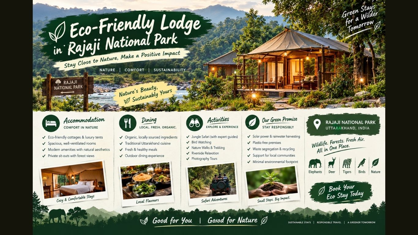 Eco-Friendly Lodge in Rajaji National Park | Sustainable Jungle Stay in Uttarakhand