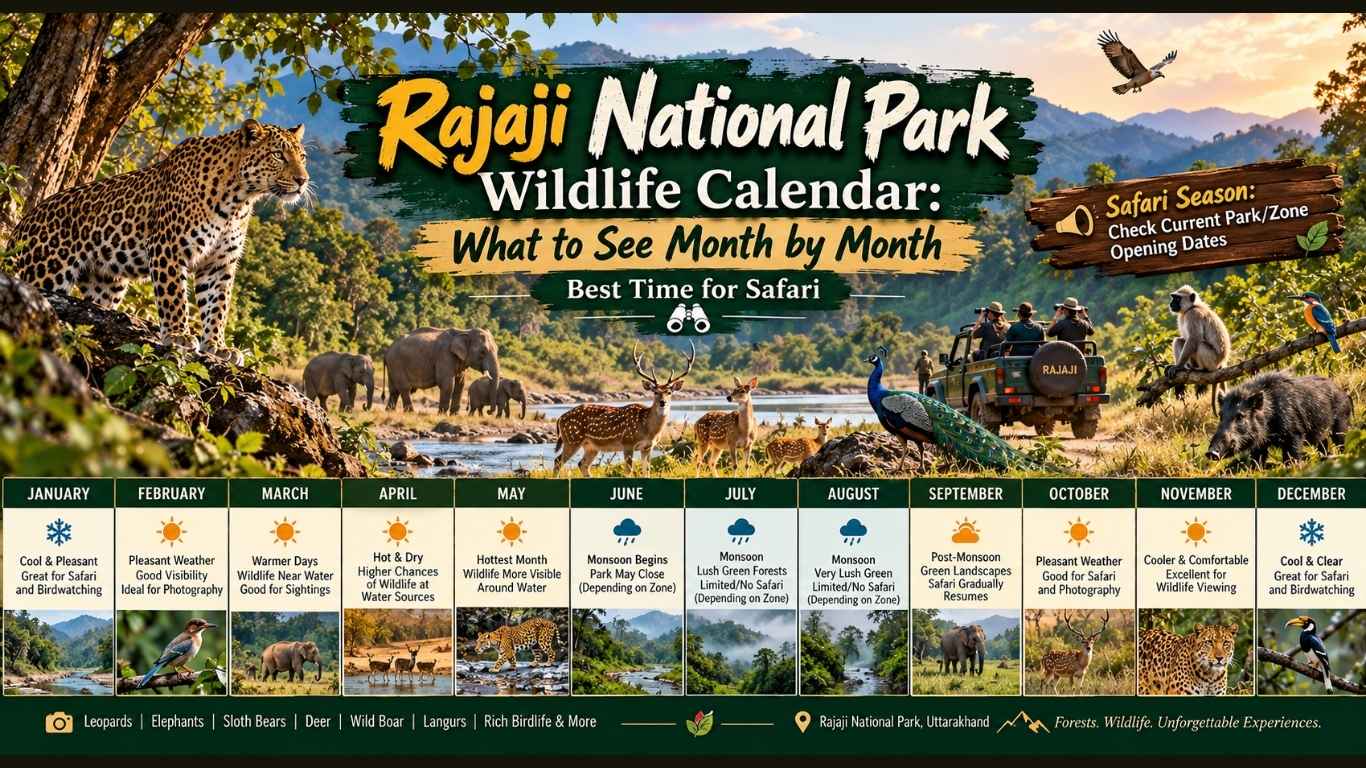 Rajaji National Park Wildlife Calendar: What to See Month by Month | Best Time for Safari