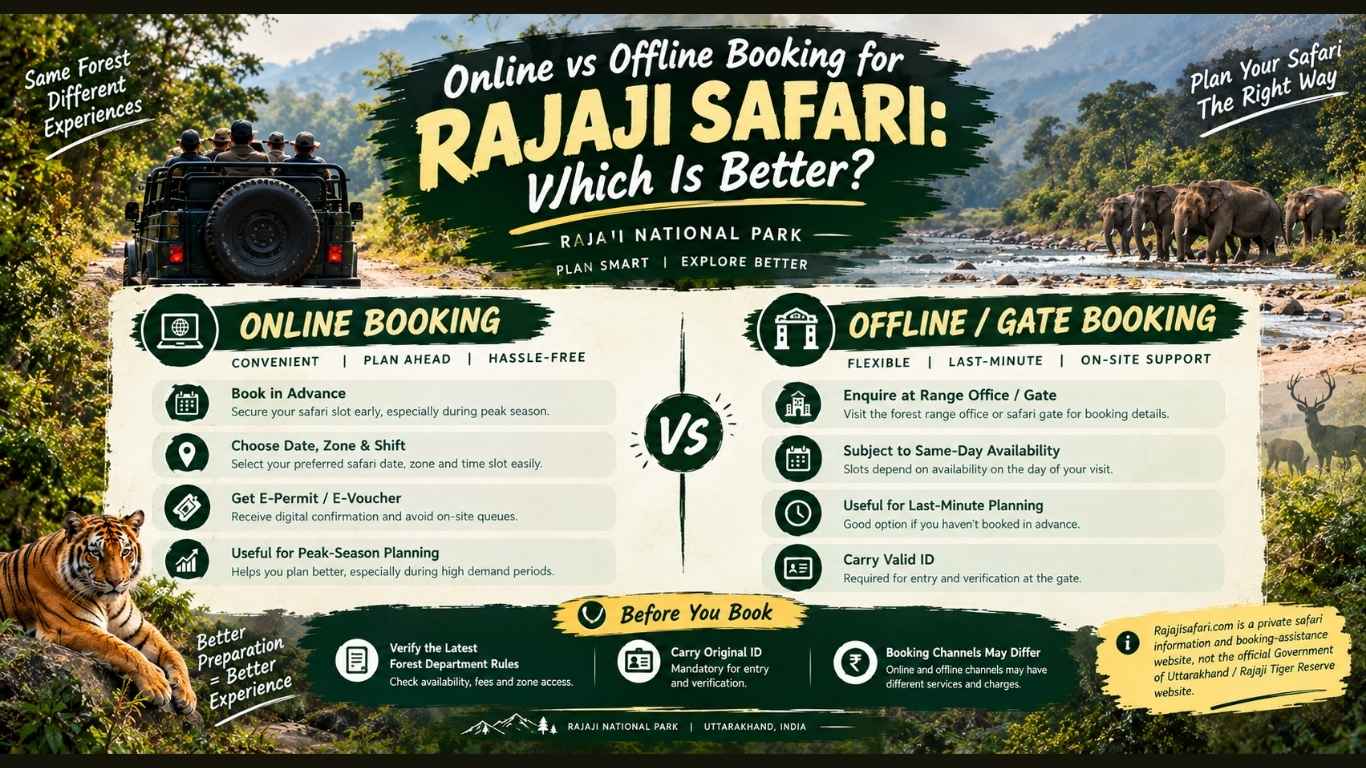 Online vs Offline Booking for Rajaji Safari: Which Is Better?